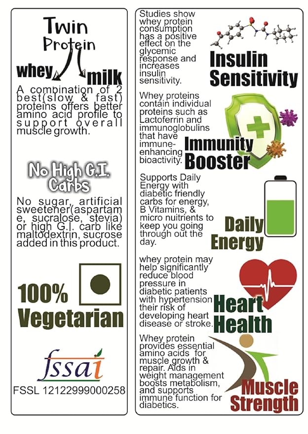 Develo Diabetics Weight Mass Gainer Vanilla Flavour - 500 gms